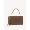 Dune Womens Bronze Metallic Fabric Beaut Metallic Woven Clutch Bag