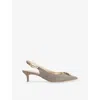 Dune Womens Bronze Synthetic Context Embellished Sling-back Courts Eur 40 / 7 Uk In Brown