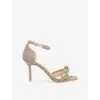 Dune Womens Bronze Synthetic Mirror Woven Heeled Sandals Eur 38/5 Uk In Gray