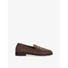 Dune Womens  Ginello Leather Loafers In Brown Leather
