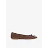 Dune Womens  Heat Woven Leather Ballet Flats In Brown Leather