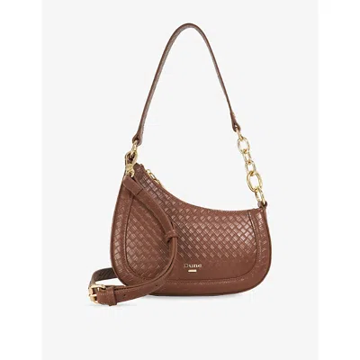 Dune Womens Brown Leather Mix Direction Small Leather Shoulder Bag