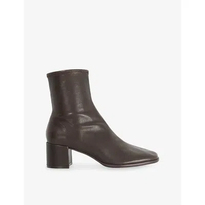 Dune Womens Brown Leather Pyro Leather Ankle Boots Eur 40 / 7 Uk In Black