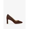 Dune Womens  Arriving Suede Heeled Courts In Brown Suede