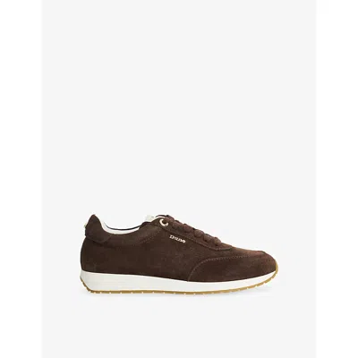 Dune Womens Brown Suede Ettah Suede Trainers Eur 39 / 6 Uk