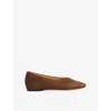 Dune Womens Brown Suede Highcut Suede Ballet Flats Eur 39 / 6 Uk In Brown