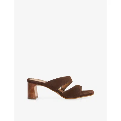 Dune Womens Brown Suede Jaeda Heeled Suede Sandals Eur 39 / 6 Uk