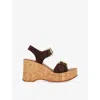 Dune Womens  Kamia Suede Wedge Sandals In Brown Suede