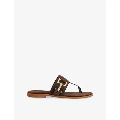 Dune Womens  Lotica Suede Sandals In Brown Suede