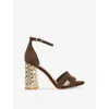 Dune Womens Brown Suede Majestical Suede Heeled Sandals Eur 39 / 6 Uk