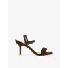 Dune Womens  Methodical 75 Elasticated-strap Suede Heeled Sandals In Brown Suede