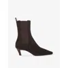 Dune Womens Brown Suede Odele Heeled Suede Chelsea Ankle Boots In Brown