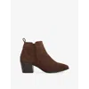 Dune Womens Brown Suede Parlure Suede Heeled Ankle Boots Eur 40 / 7 Uk In Brown