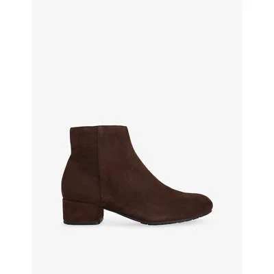 Dune Womens Brown Suede Pippie Suede Heeled Ankle Boots Eur 41 / 8 Uk