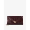 Dune Womens  Bee Leather Clutch Bag In Burgundy
