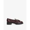 Dune Womens Burgundy Leather Gracelyn Tassel Leather Loafers In Burgundy