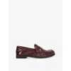 Dune Womens Burgundy Leather Grisella Ruched Leather Penny Loafers Eur 39 / 6 Uk In Burgundy