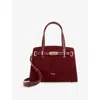 Dune Womens Burgundy Suede Dinidefine Medium Leather Tote Bag In Burgundy