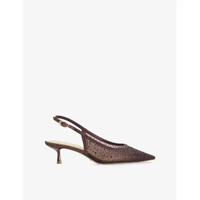 Dune Womens Burgundy Synthetic Cirelle Heeled Mesh Slingback Courts Eur 41 / 8 Uk In Multi