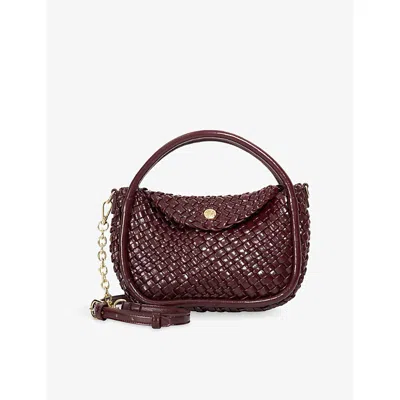 Dune Womens Dinideliberate Mini Woven Grab Bag Burgundy Synthetic