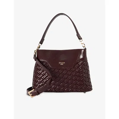 Dune Womens Burgundy Synthetic Dinidelphine Medium Faux-leather Grab Bag