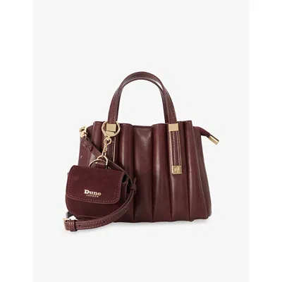 Dune Womens Burgundy Synthetic Dinkydorry Mini Faux-leather Tote Bag