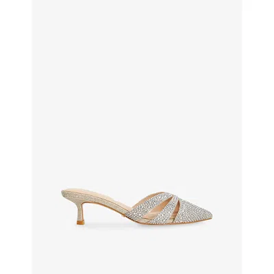 Dune Womens Calla Sequin-embellished Heeled Mules Gold Synthetic Eur 37 / 4 Uk
