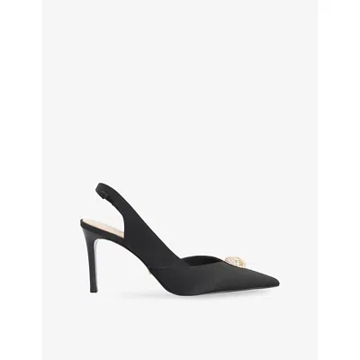Dune Womens Camara Satin Heeled Sling-back Courts Black Satin Eur 40 / 7 Uk