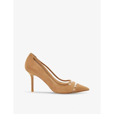 Dune Womens Camel-suede Aurelie Pointed-toe Suede Courts