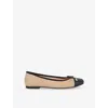 Dune Womens  Highest Toe-cap Suede Ballet Pumps In Caramel Suede