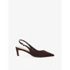 Dune Womens Brown Suede Celinna Heeled Leather Courts Eur 40 / 7 Uk In Brown