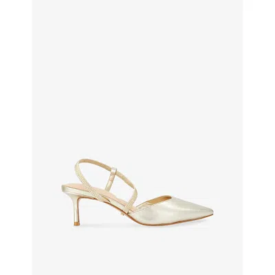 Dune Womens Charming Leather Slingback Courts Gold Leather Eur 37 / 4 Uk