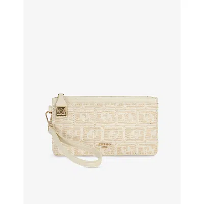 Dune Womens Starletta Woven Phone Pouch Cream Canvas