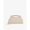 Dune Womens Cream Fabric Elsabeth Woven Clutch Bag