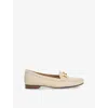 Dune Womens Cream Leather Glenniee Snaffle-embellished Suede Lloafers Eur 36 / 3 Uk