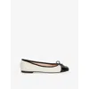 Dune Womens Highest Wide-fit Leather Ballet Flats Cream Leath In Cream Leather