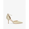 DUNE DUNE WOMEN'S CREAM-LEATHER CHARACTERS POINT-TOE MOCK-CROC LEATHER COURTS