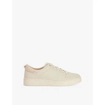 Dune Womens Cream Synthetic Emba Faux-leather Trainers Eur 37 / 4 Uk In Neutral