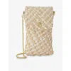 Dune Womens Cream Synthetic Saff Woven Cross-body Phone Bag In Cream Synthetic