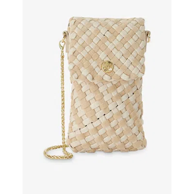 Dune Womens Cream Synthetic Saff Woven Cross-body Phone Bag