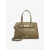 Dune Womens Dark Green Leather Dinkydefine Mini Belted Leather Tot In Green