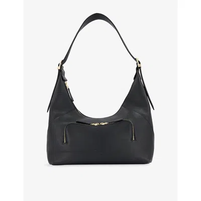 Dune Womens Defiant Leather Shoulder Bag Black Leather