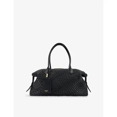 Dune Womens Deliberate Large Woven Holdall Black Synthetic