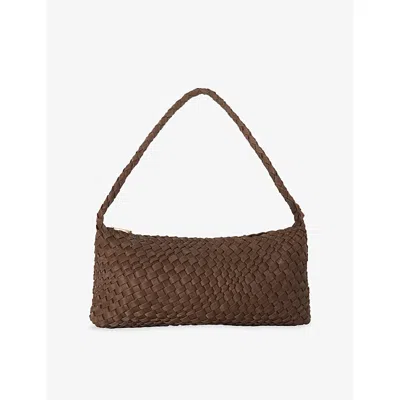 Dune Womens Deliberating East-west Woven Shoulder Bag Brown Synthetic