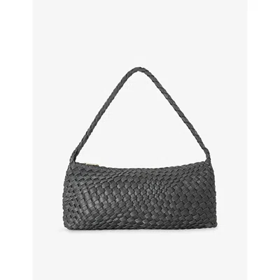 Dune Womens Deliberating East-west Woven Shoulder Bag Grey Synthetic