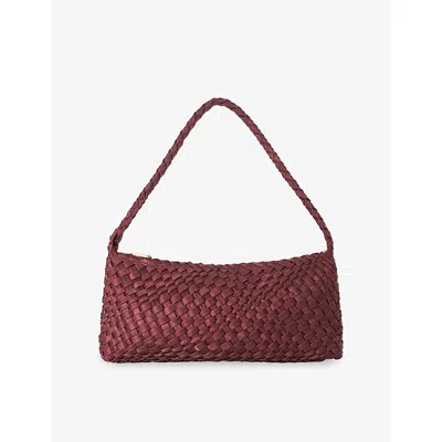 Dune Womens Deliberating Woven Shoulder Bag Berry Synthetic