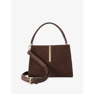 Dune Womens Dinidestined Small Suede Top-handle Bag Brown Sued In Brown Suede