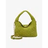 Dune Womens Lime Plain Synthetic Dinkydeliberate Mini Faux-suede Shoulder Bag