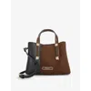 Dune Womens Dark Brown Synthetic Dinkydorry Mini Suede-blend Tote Bag
