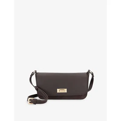 Dune Womens Discreet Leather Cross-body Bag Dark Brown Leather